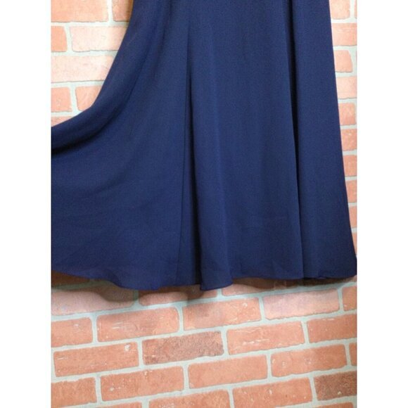 Vintage Cachet Evening Gown Navy Blue Sleeveless Maxi Dress With Jacket Size 16 - Picture 8 of 9